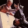 Deckard gets beaten up by Roy Batty