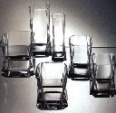 Cibi glasses, designed by Cini Boeri